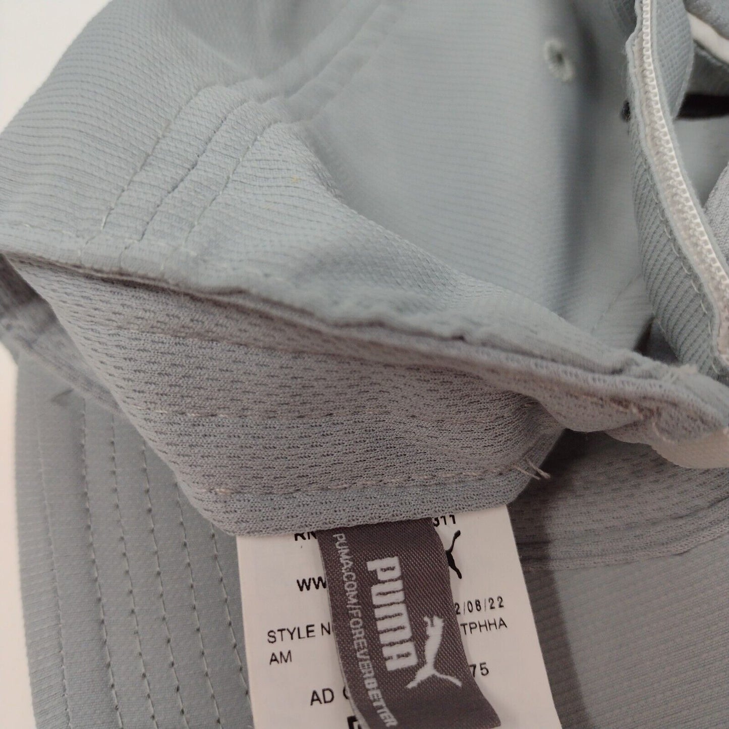 PUMA Golf Strapback Hat Gray OSFA Adjustable Solid 6 Panel Vent Holes