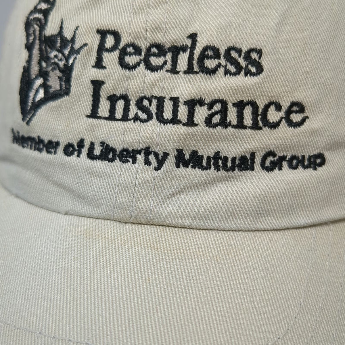 Port Authority Peerless Insurance Baseball Cap Beige Blue One Size Slideback Hat