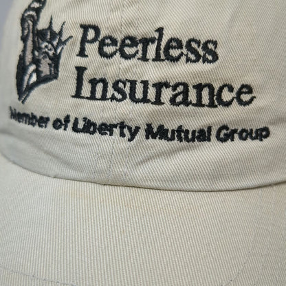 Port Authority Peerless Insurance Baseball Cap Beige Blue One Size Slideback Hat