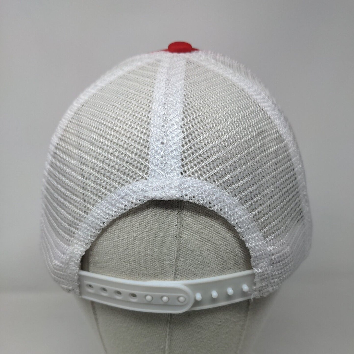 808 Boards Snapback Hat Red One Size Adjustable Mesh Back District Polyester