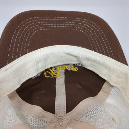 Beer The Connoisseur Snapback Trucker Hat Brown OS Adjustable Mesh Back Cotton