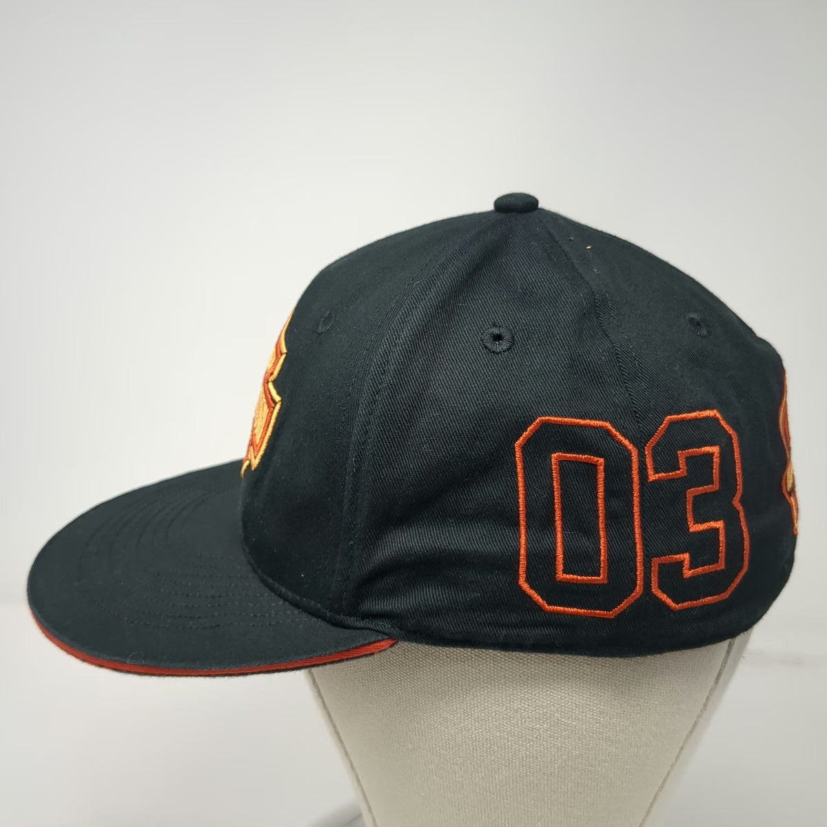 Harley-Davidson Baseball Cap Black Orange Gold S Fitted Shield Logo Eagle Hat