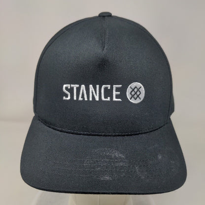 Stance Snapback Hat Black One Size Embroidered Adjustable Vent Holes