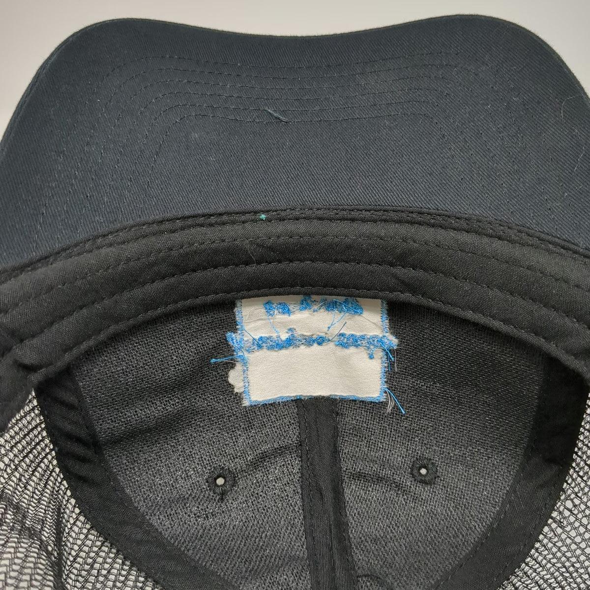 K-BIG Trucker Hat Black Blue One Size J Morgan Salon Company Mesh Snapback Logo