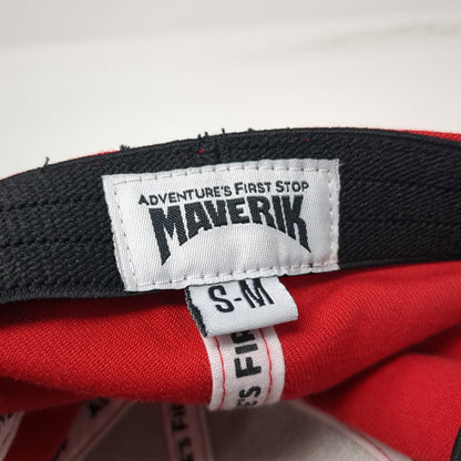 Maverik Baseball Cap Red M Adventure's First Stop Embroidered Fitted Promo Hat