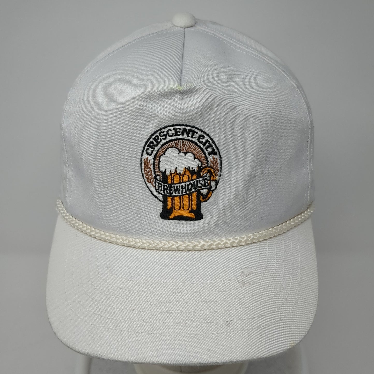 Crescent City Snapback Hat White One Size Adjustable Embroidered Rope Young An