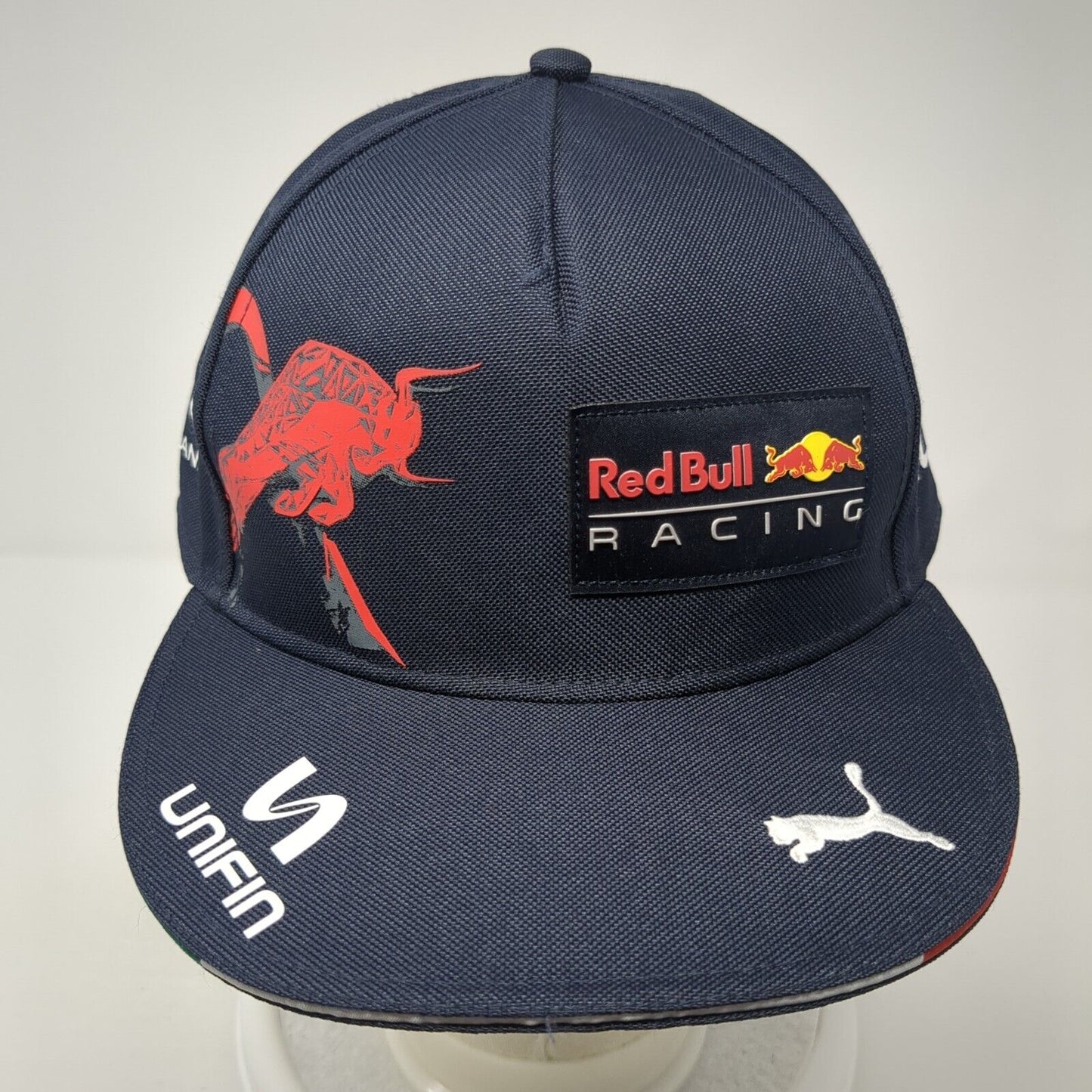 Red Bull Racing Unifin Snapback Hat Blue One Size Adjustable Embroidered Patch