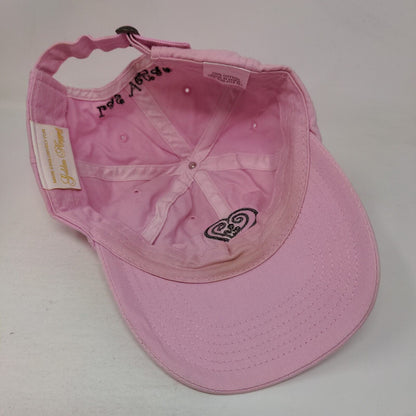 Golden Nugget Slideback Hat Pink OSFA Adjustable Embroidered Rhinestone