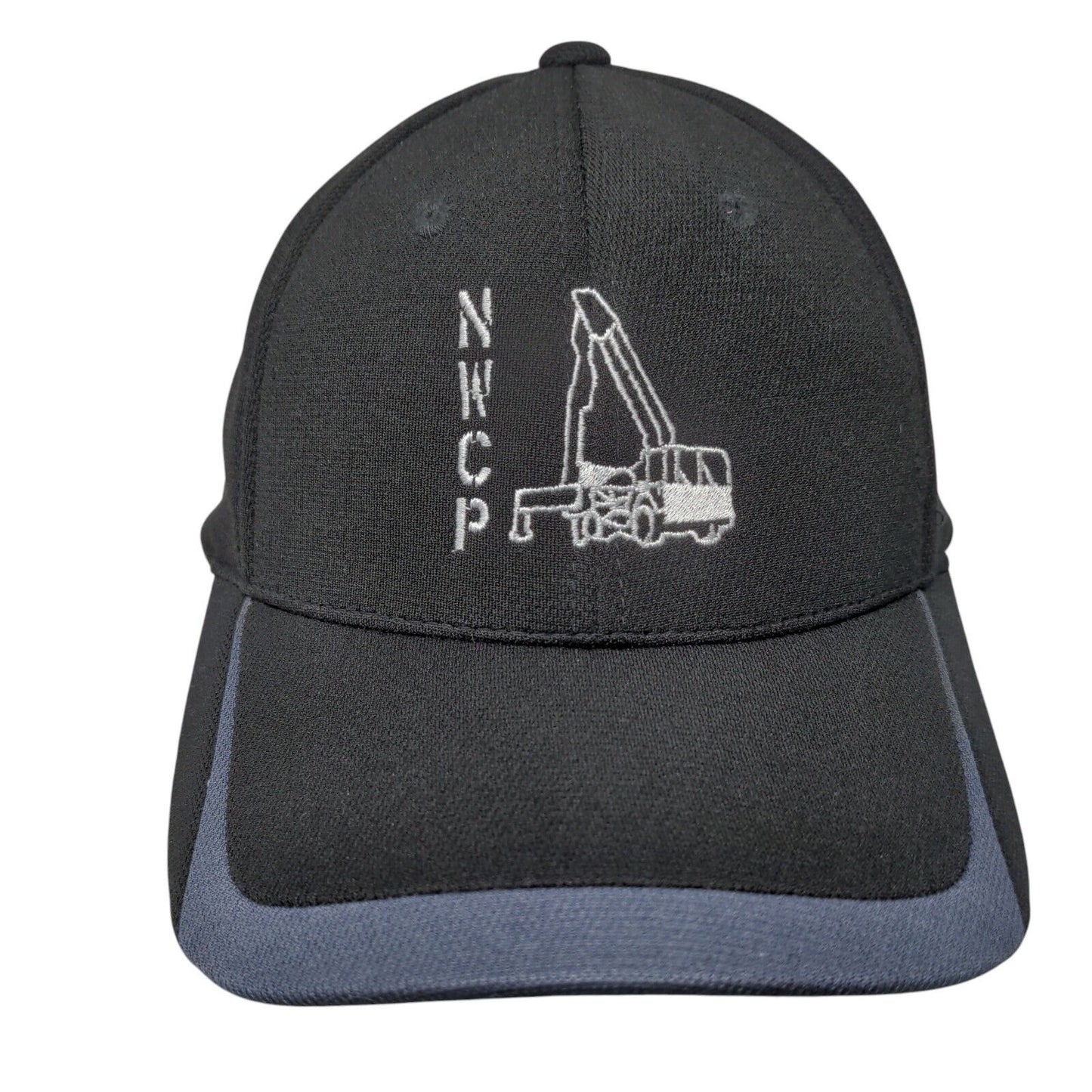 NWCP Strapback Hat Black OSFA Adjustable Embroidered 6 Panel Sport-Tek