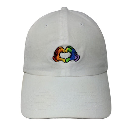 Rainbow Disney Pride Slideback Hat White One Size Adjustable Embroidered 6 Panel