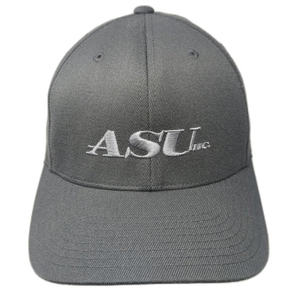 Port Authority Baseball Cap Gray Silver M ASU Inc Owl Logo Fitted Hat Stretch