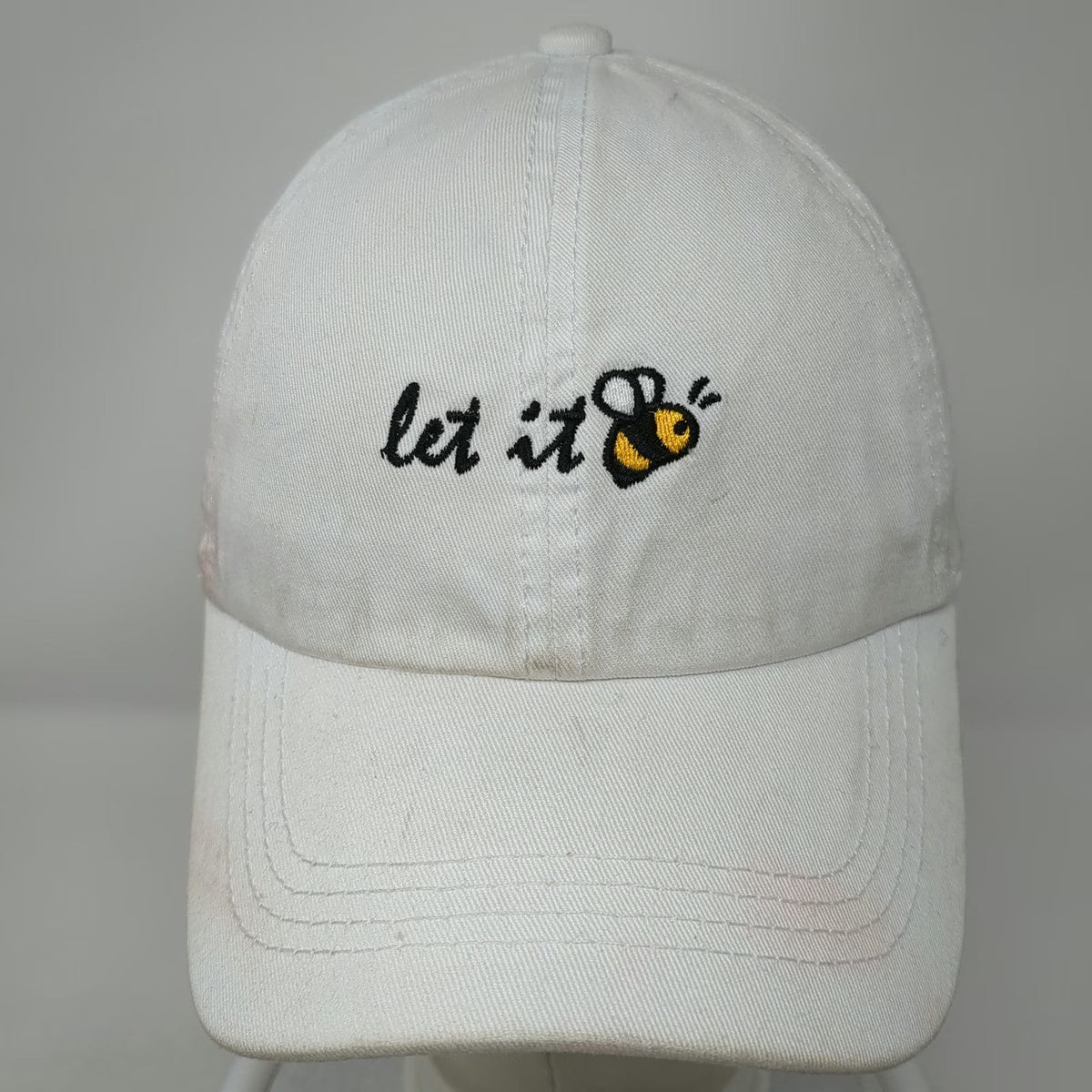 David and Young Baseball Cap White One Size Let It Bee Embroidered Slideback hat