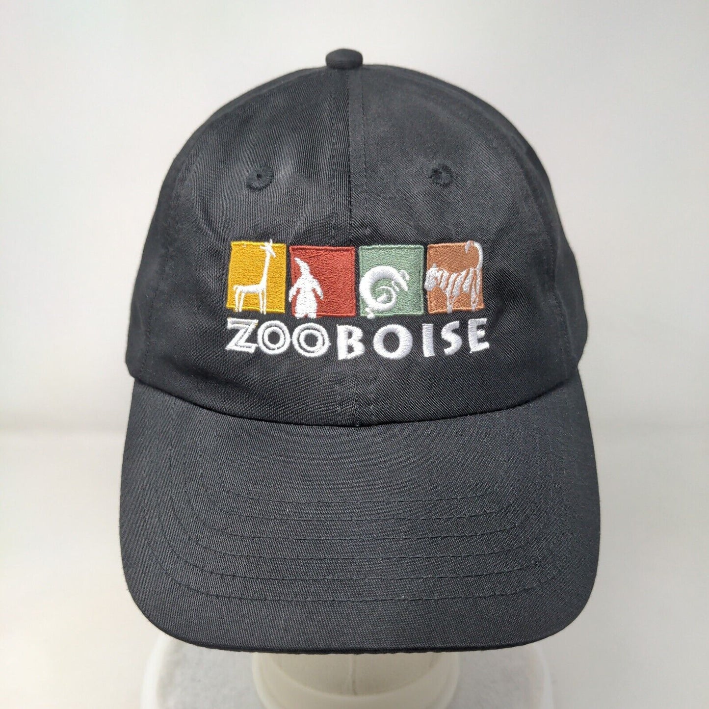 Zoo Boise Strapback Hat Black One Size Adjustable Embroidered 6 Panel