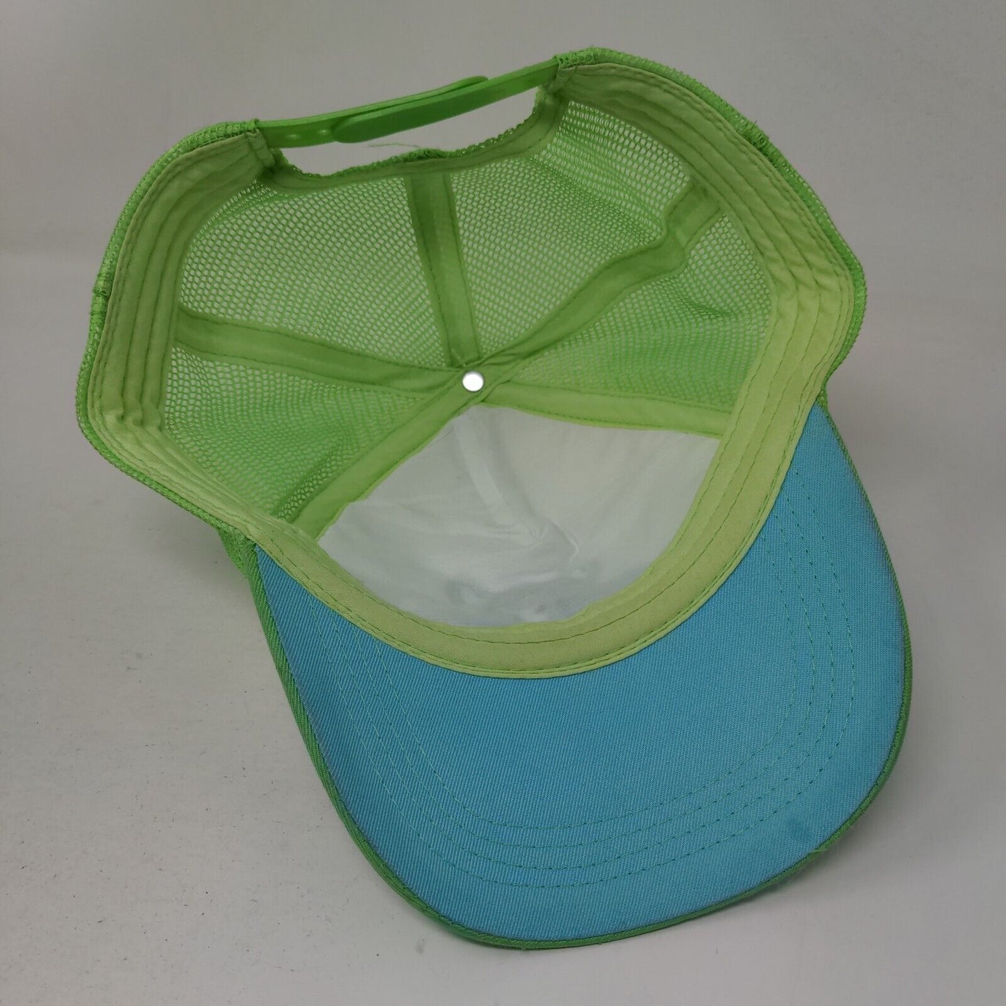 Stitch Snapback Trucker Hat Green One Size Adjustable Embroidered Mesh Back