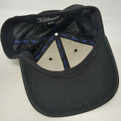 Titleist Baseball Cap Black M Pro V1 FootJoy Performance Fitted Stretch Hat
