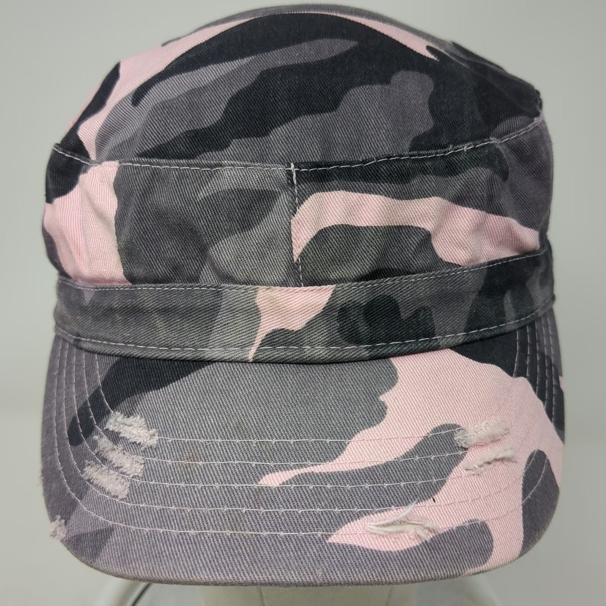 BK Army Cap Pink Gray Black Camo One Size Adjustable Cotton Cadet Patrol Hat
