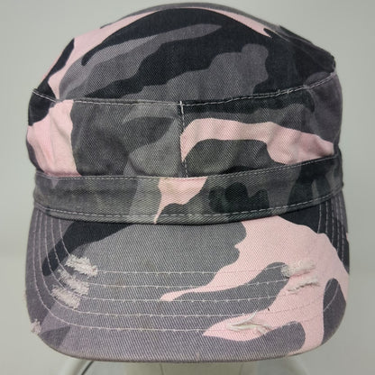 BK Army Cap Pink Gray Black Camo One Size Adjustable Cotton Cadet Patrol Hat