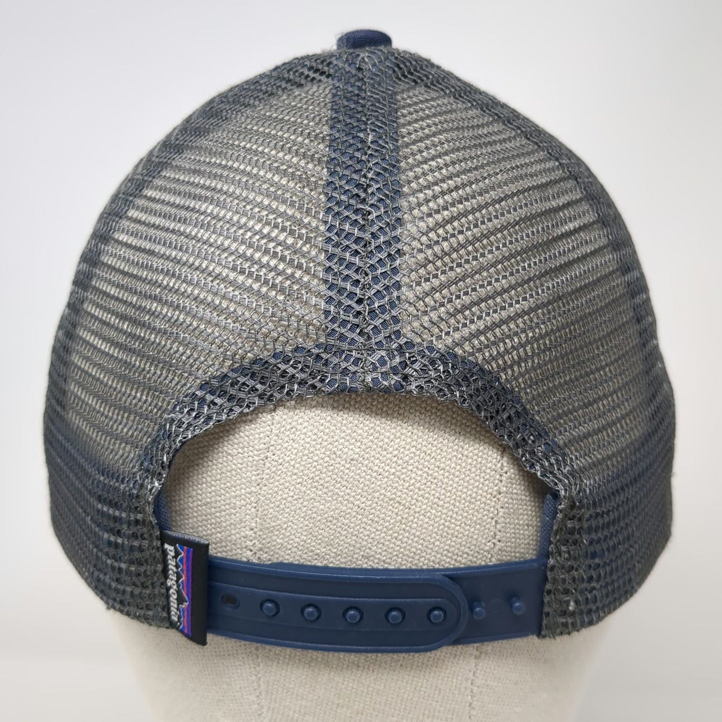Patagonia Trucker Hat Blue One Size P-6 Logo Mesh Snapback Adjustable Mountain