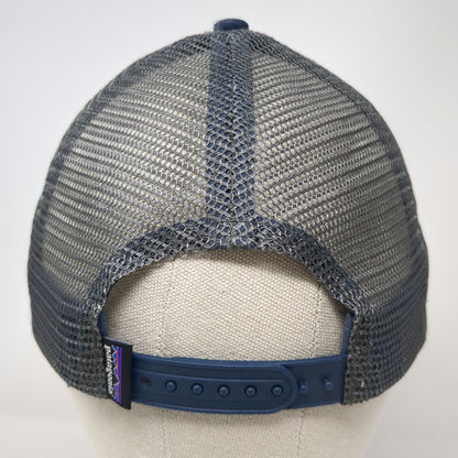 Patagonia Trucker Hat Blue One Size P-6 Logo Mesh Snapback Adjustable Mountain