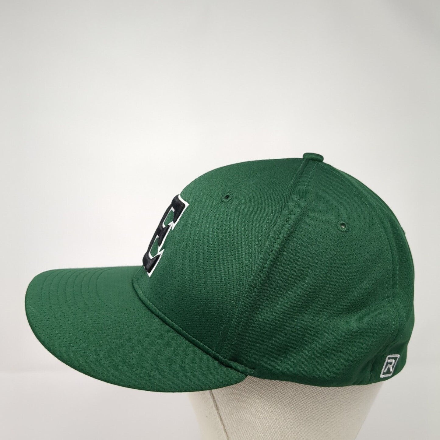 E Mustangs Fitted Hat Green L-XL Embroidered 6 Panel Richardson Matrix