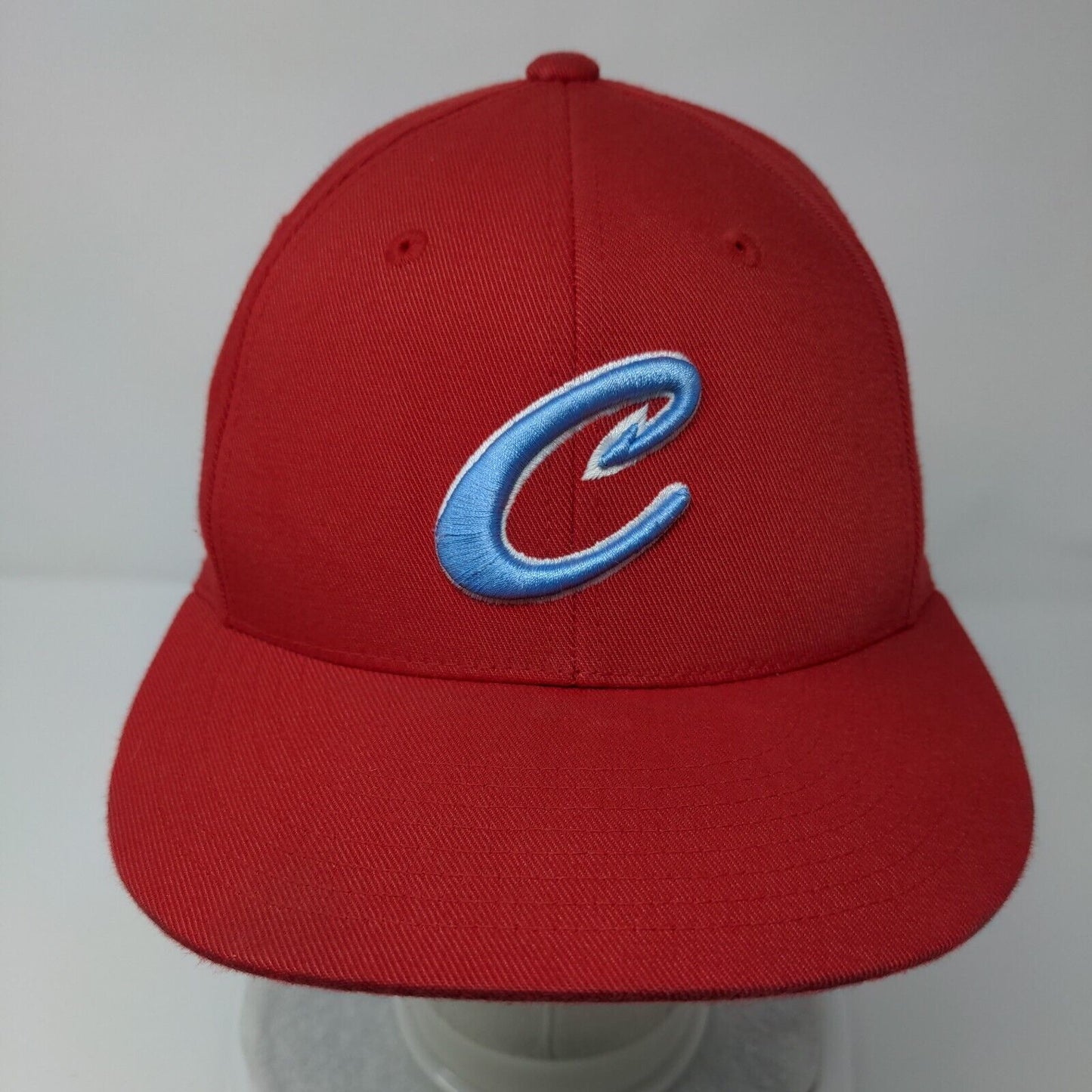 Letter C Catch Fitted Hat Red Youth 6 3/8-6 7/8 Embroidered Flexfit