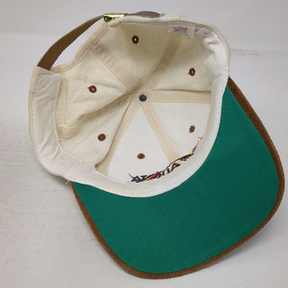 KC Baseball Cap Beige Brown One Size Rainbow Cleaning Systems Suede Brim Hat