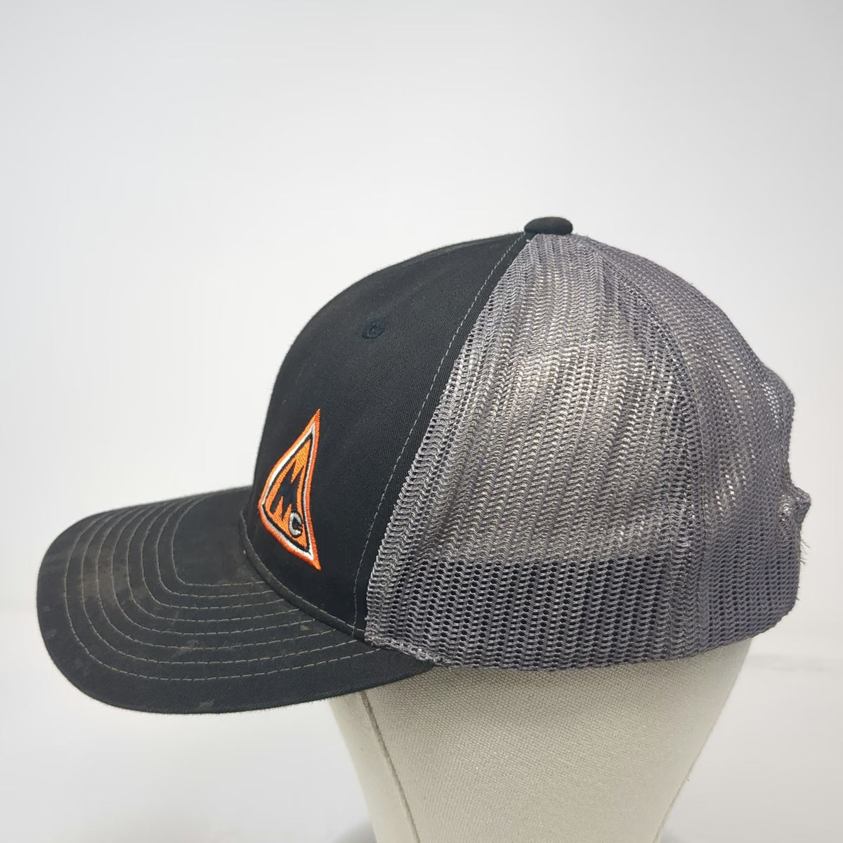 Richardson Trucker Hat Black One Size Mesh Back Snapback 112 Logo Adjustable Hat