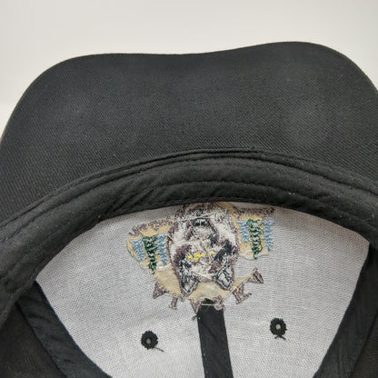 Northwest Embroidery Baseball Cap Black One Size Alaska Wolf Last Frontier hat