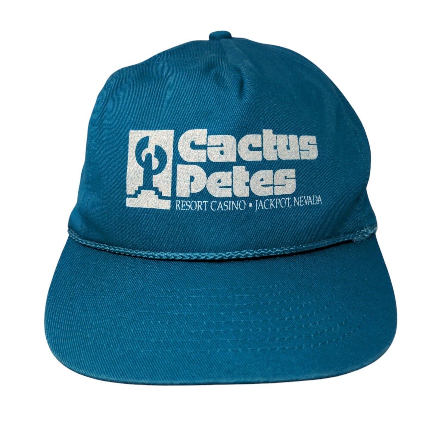 Cactus Petes Resort Casino Snapback Rope Hat Blue OSFA Adjustable
