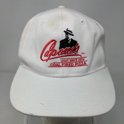 Capone's Coal Fired Pizza Snapback Mesh Back Trucker Hat White One Size