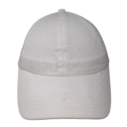 Unbranded Strapback Hat White One Size Adjustable Vented Holes 6 Panel Blank