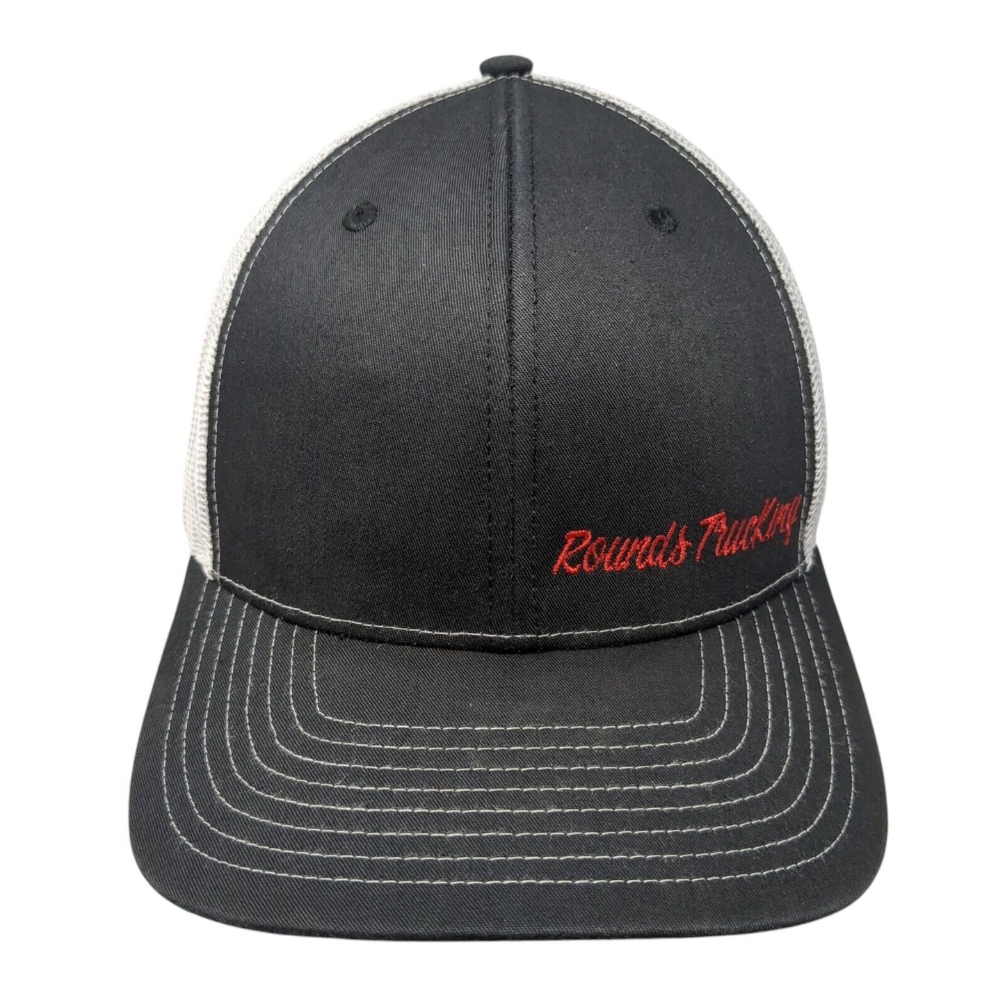 Rounds Trucking Snapback Mesh Back Trucker Hat Black One Size 6 Panel