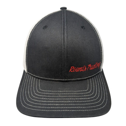 Rounds Trucking Snapback Mesh Back Trucker Hat Black One Size 6 Panel