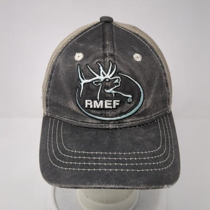 RMEF Women's Snapback Trucker Hat Gray OS Adjustable Ladies Fit Outdoor Cap