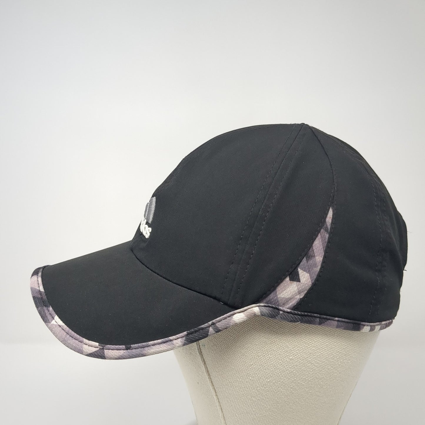 Adidas Strapback Hat Black One Size Embroidered Logo 3 Stripes Spell Out