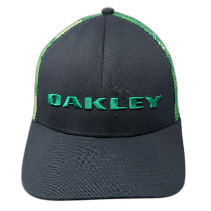 Oakley Trucker Hat Black Green White OSFM Camo Mesh Snapback Embroidered Logo