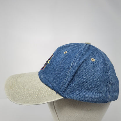 Riders Slideback Hat Blue One Size Adjustable Colorblock Denim 6 Panel