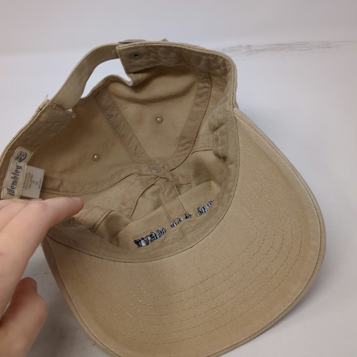 Wembley Baseball Cap Beige One Size Total Dad Move Slideback Hat Curved Brim
