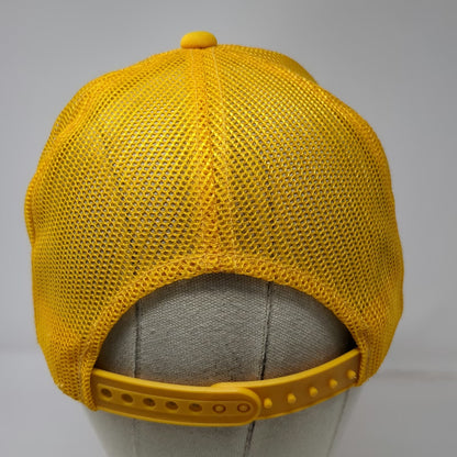 Designer Award Trucker Hat Yellow M Fishing Bass Humorous 1988 Graphic Vintage