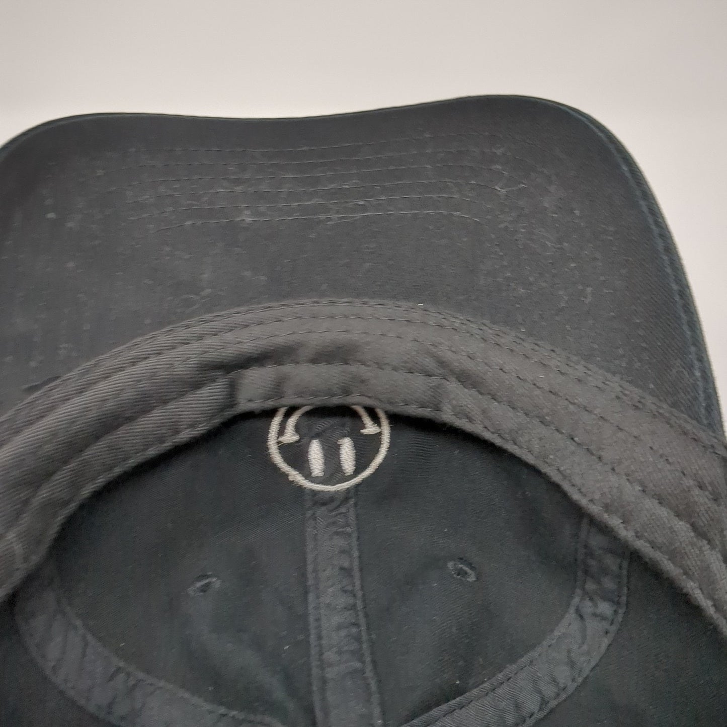 Smiley Face Slideback Hat Black One Size Embroidered Adjustable Outdoor
