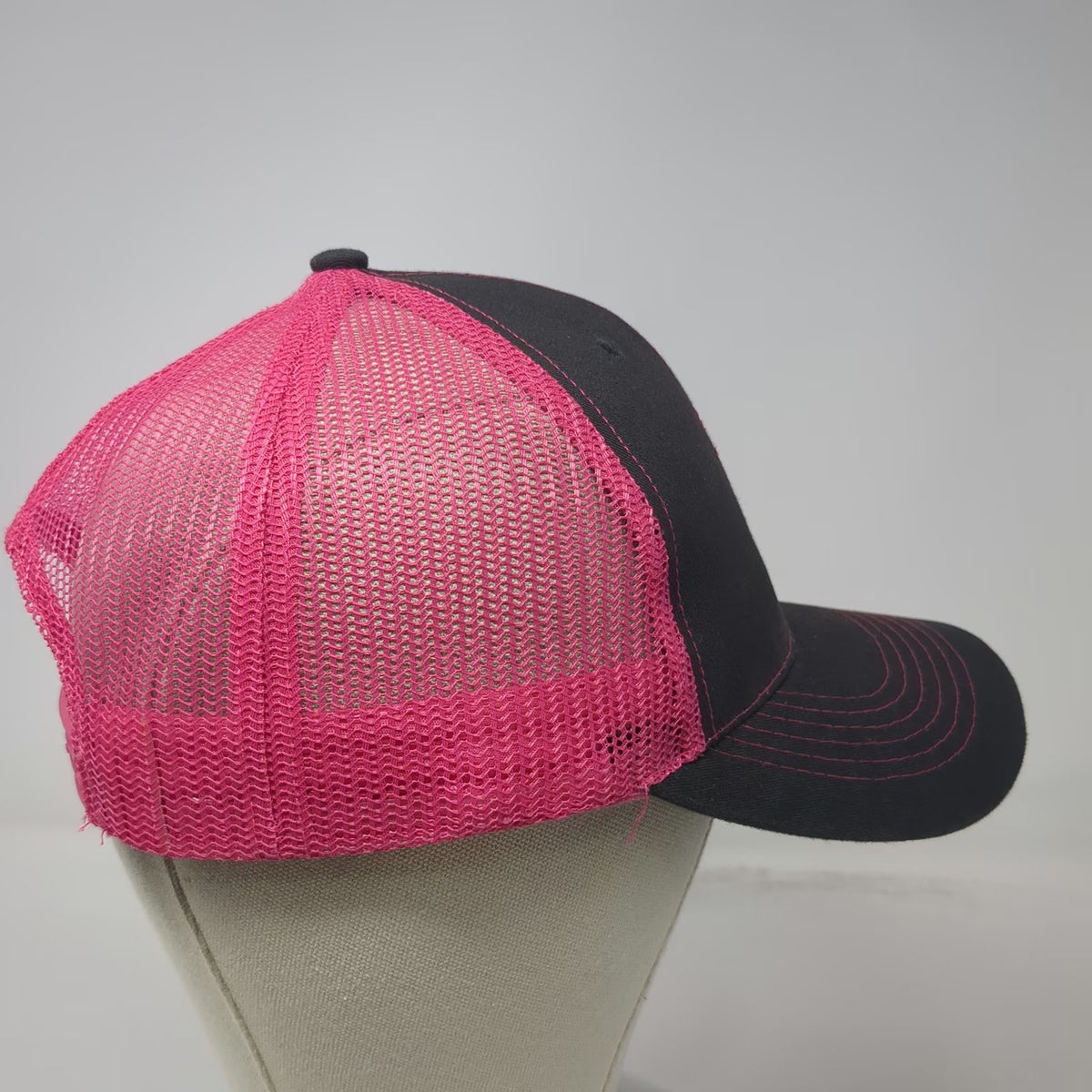 HitWear Realtor Trucker Hat Black Pink One Size Mesh Snapback Contrast Stitch