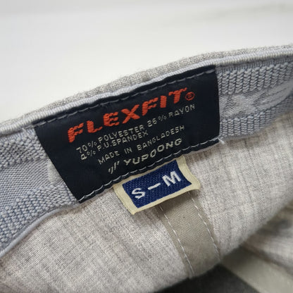 Flexfit Baseball Cap Gray M Heathered Fabric Sun Patch Structured Fitted Hat