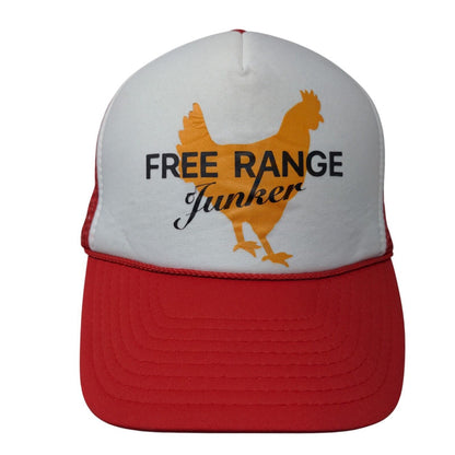 Free Range Junker Snapback Rope Trucker Hat Red OSFA Mesh Back Nissin