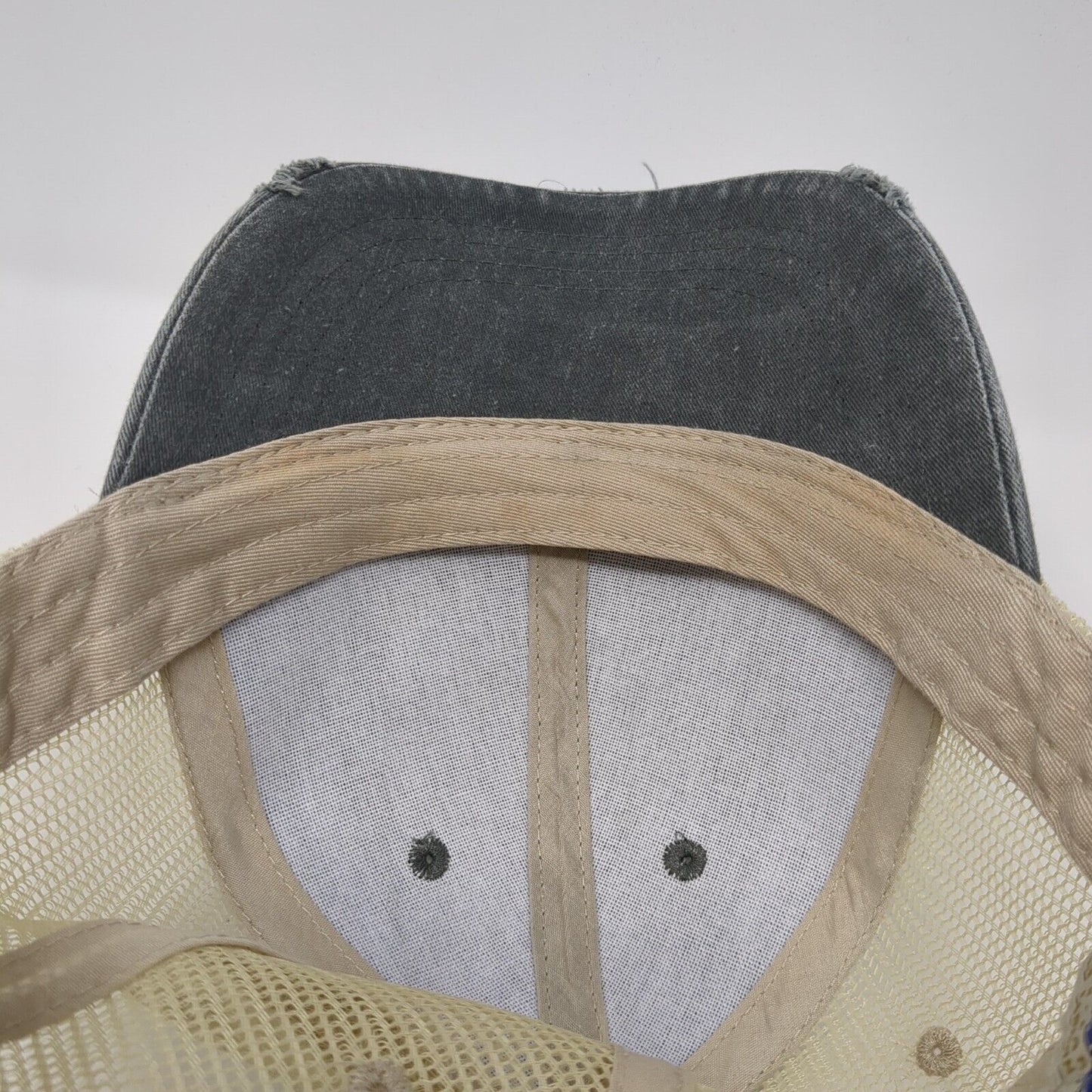 Adams Snapback Trucker Hat Gray One Size Adjustable Distressed Mesh Back Blank