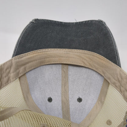 Adams Snapback Trucker Hat Gray One Size Adjustable Distressed Mesh Back Blank