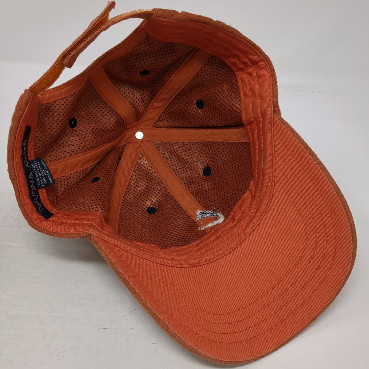 Devon & Jones Baseball Cap Orange One Size Faux Suede Coral Canyon Strapback Hat