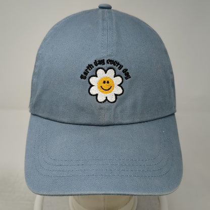 Baseball Cap Blue OSFM Earth Day Every Day Smiling Daisy Flower Slideback Hat