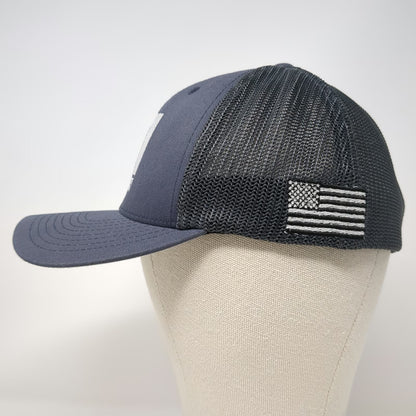 Port Authority Baseball Cap Gray Hat M Mesh Back Fitted American Flag Logo
