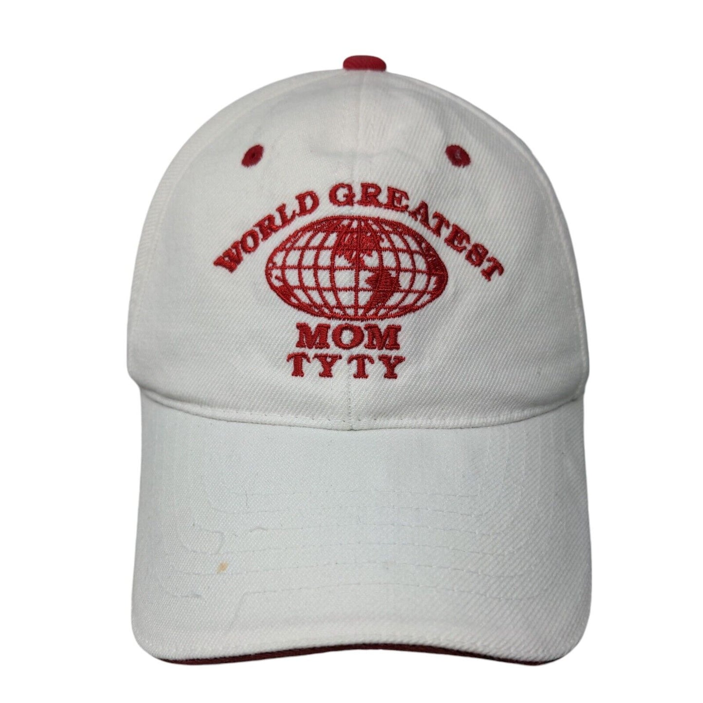 World Greatest Mom TY TY Strapback Hat White One Size Adjustable Embroidered