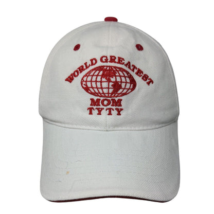 World Greatest Mom TY TY Strapback Hat White One Size Adjustable Embroidered
